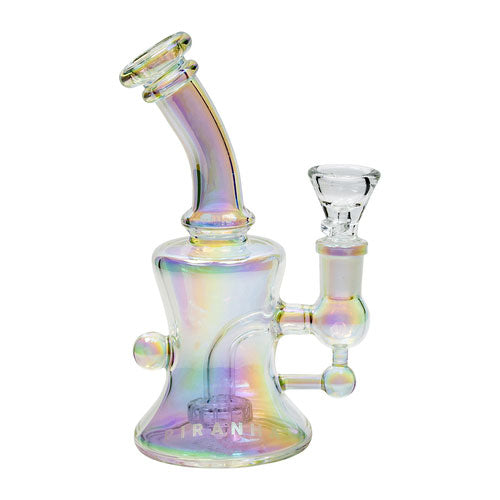 Piranha 6” Glass Hourglass Rig Electroplated Rainbow