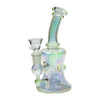 Piranha 6” Glass Hourglass Rig Electroplated Rainbow