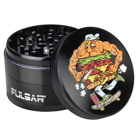 Pulsar Artist Series Grinder | Wooden Cyclops Skateburger - Slick Vapes