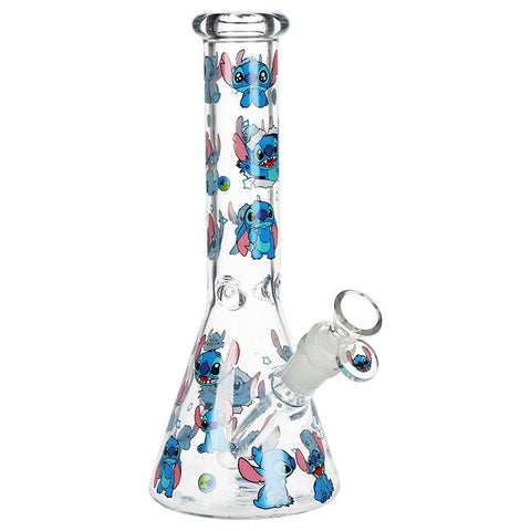 Little Blue Creature Beaker Glass Water Pipe - 10" / 14mm F - Slick Vapes