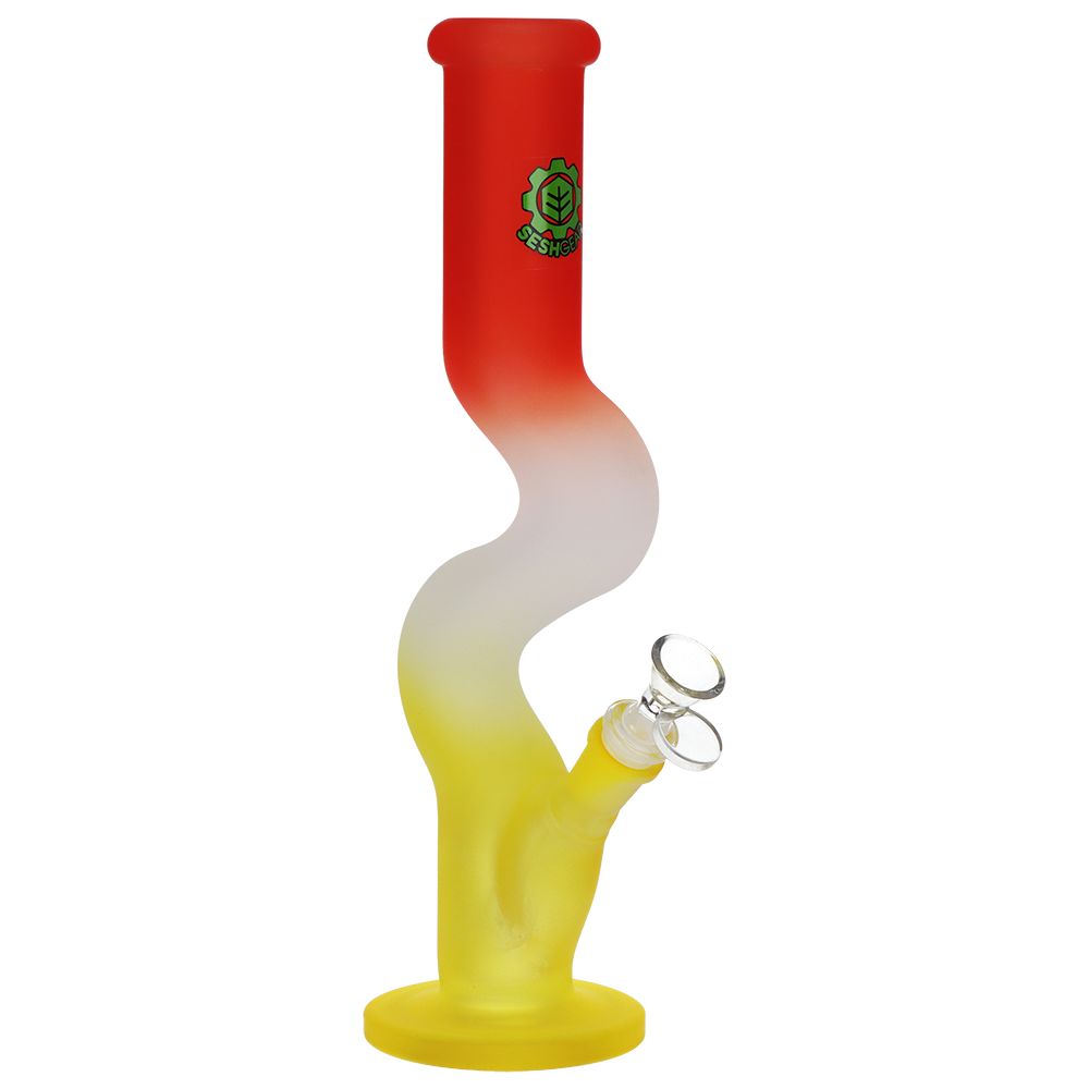 SeshGear Winding Path Ombre Glass Water Pipe - 12.75" / 14mm F / Colors Vary - Slick Vapes