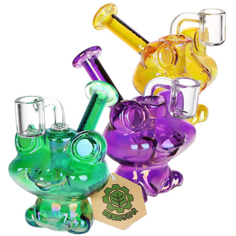 SeshGear Electro Frog Glass Dab Rig - 4.5" / 14mm F / Colors Vary - Slick Vapes