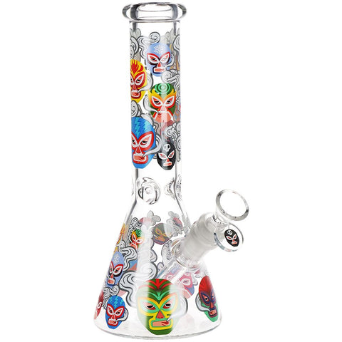 Pulsar Luchadors Beaker Glass Water Pipe - 10" / 14mm F - Slick Vapes