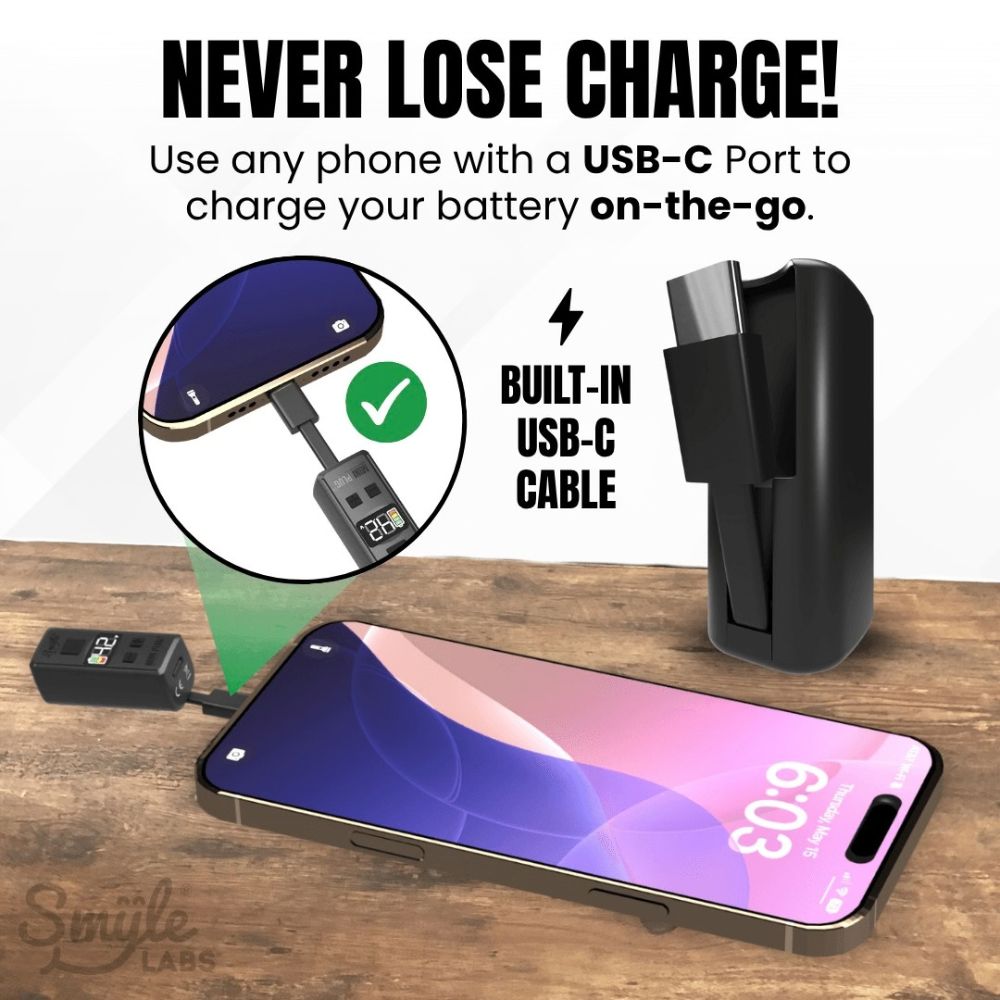 Mini Plug 510 Cart Battery with Built-in USB-C Cable - Slick Vapes