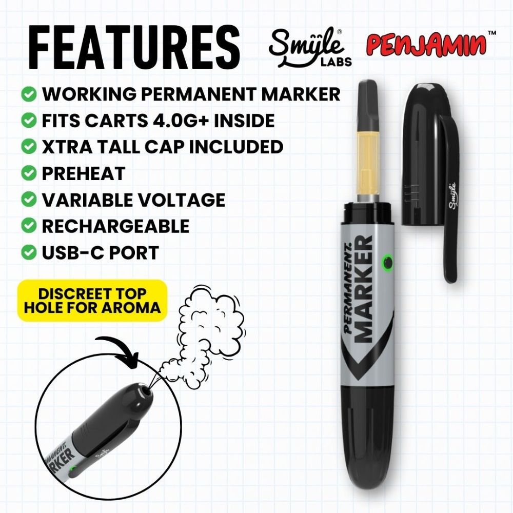 Smyle Permanent Marker Penjamin Cart Battery