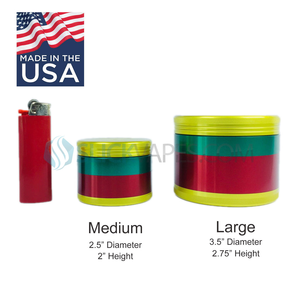 Space Case Grinders / Sifter 4 Piece (Medium 2.5") - Rasta