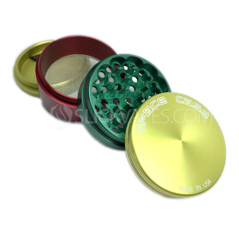 Space Case Grinders / Sifter 4 Piece (Large 3.5") - Rasta