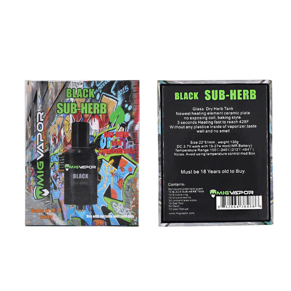 Mig Vapor Black Sub-Herb: The Dry Herb and Dabs Tank by Mig Vapor