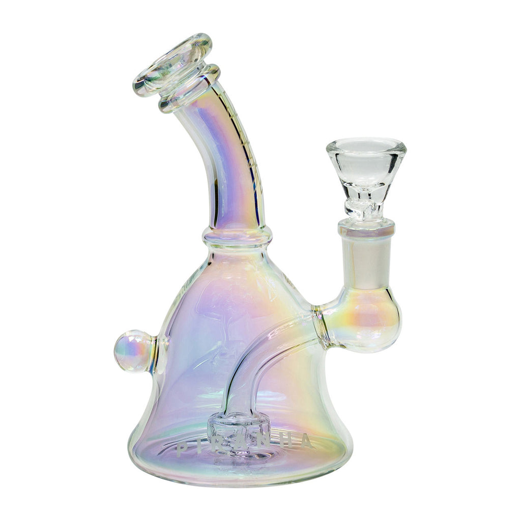 Piranha 6” Glass Bell Rig Electroplated Rainbow