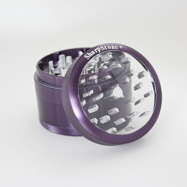 Sharpstone Glass Top Grinder 4 Piece Purple / 2.2inch - 1